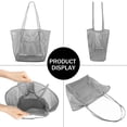 thumbnail image 5 of Bolsa de Playa VOROLO de Malla Estilo Fairycore para Hombro, Gris, 5 of 5