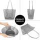thumbnail image 5 of Bolsa de Playa VOROLO de Malla Estilo Fairycore para Hombro, Gris, 5 of 5
