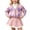 Purple, variant on OGLCCG Girls 2 Piece Skirt Set Kids Long Sleeve Knit Button Down Cardigan and Pleated Mini Skirt Sets Fall Outfits 5-14 Years