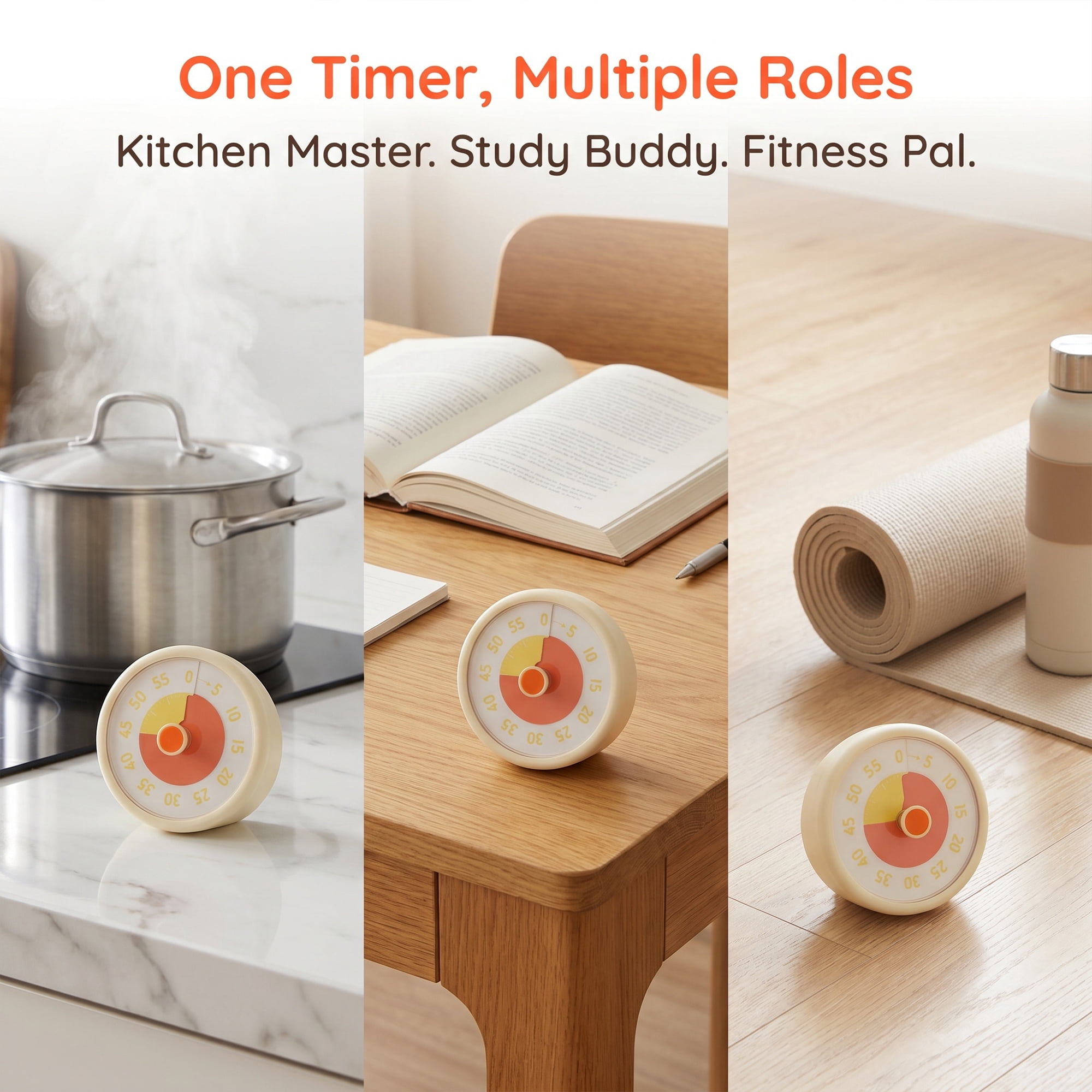 Unique Bargains 60 Minute Kitchen Digital Visual Timer Yellow-B