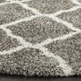 thumbnail image 3 of SAFAVIEH Hudson Aline Plush Geometric Shag Area Rug, Grey/Ivory, 3' x 3' Round, 3 of 6