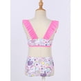 thumbnail image 5 of Aislor Kids Girls Two Pieces Mermaid Bikini Sets Ruffles Straps Top with Brief Beach Bathing Suits Pegasus Colorful 6, 5 of 7