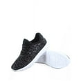 thumbnail image 2 of Remy-18 Women's Fashion Flat Glitter Light weight Lace Up Rubber Running Athletic Shoes ( Black, 6 ), 2 of 3