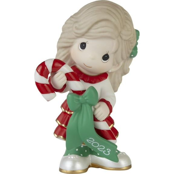 Precious Moments 231001 Sweet Christmas Wishes 2023 Dated Bisque Porcelain Figurine