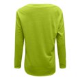 thumbnail image 5 of Blusa de camiseta con botones y cuello redondo de manga larga suelta de color sólido vintage para mujer Pompotops  gfhjh8967, 5 of 5
