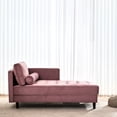 thumbnail image 2 of 64" Pink Velvet Chaise, Mid-century Modern For Living Room, Sleeper Option Room Chaise Sleeper, Modern,, 2 of 5