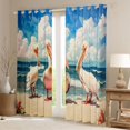 thumbnail image 2 of Feelyou Tropic Pelicans Black Out Curtains, Summer Holiday Curtains Pack of 2 (42x63 Each), 2 of 6