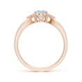 thumbnail image 2 of Angara Natural 0.6 Ct. Aquamarine with Diamond Solitaire Ring in 14K Rose Gold for Women (Ring Size: 3), 2 of 9