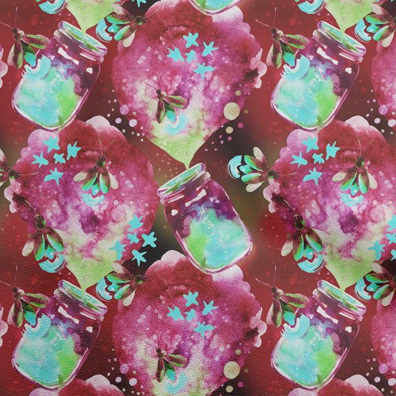 oneOone Cotton Poplin Twill Maroon Fabric Watercolor Sewing Fabric By The Yard Printed Diy Clothing Sewing Supplies 56 Inch Wide-W9