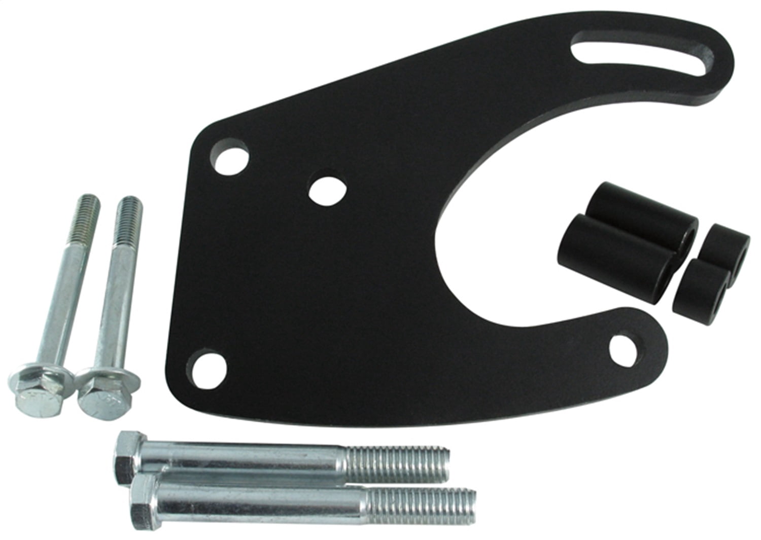 Borgeson 802409 Power Steering Pump Bracket; Painted Black Steel; Saginaw Style Pump; Incl. Hardware; Fits select: 1966-1968,1969-1970 FORD MUSTANG