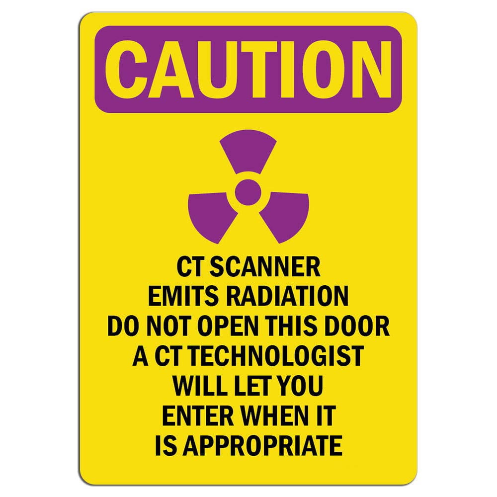Traffic Signs Caution Radiation Sign CT Scanner Emits Radiation Do