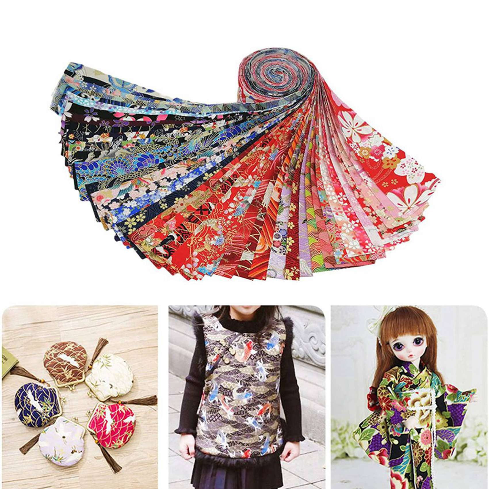 120 PCS Jelly Roll Cotton Fabric Quilting Strips DIY Sewing Craft Fabric Bundle Patchwork Supplies 6.5X50cm