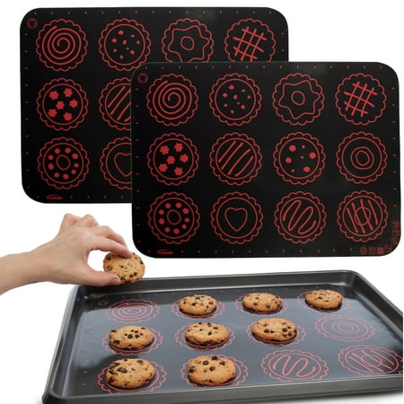 Trudeau (2 Pack) Baking Sheets Non Stick Silicone Pastry Mat 16 x 11” Kitchen Gadgets Cookie Sheet