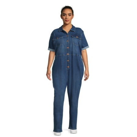 Celebrity Pink Juniors Plus Size Roll Cuff Boiler Suit