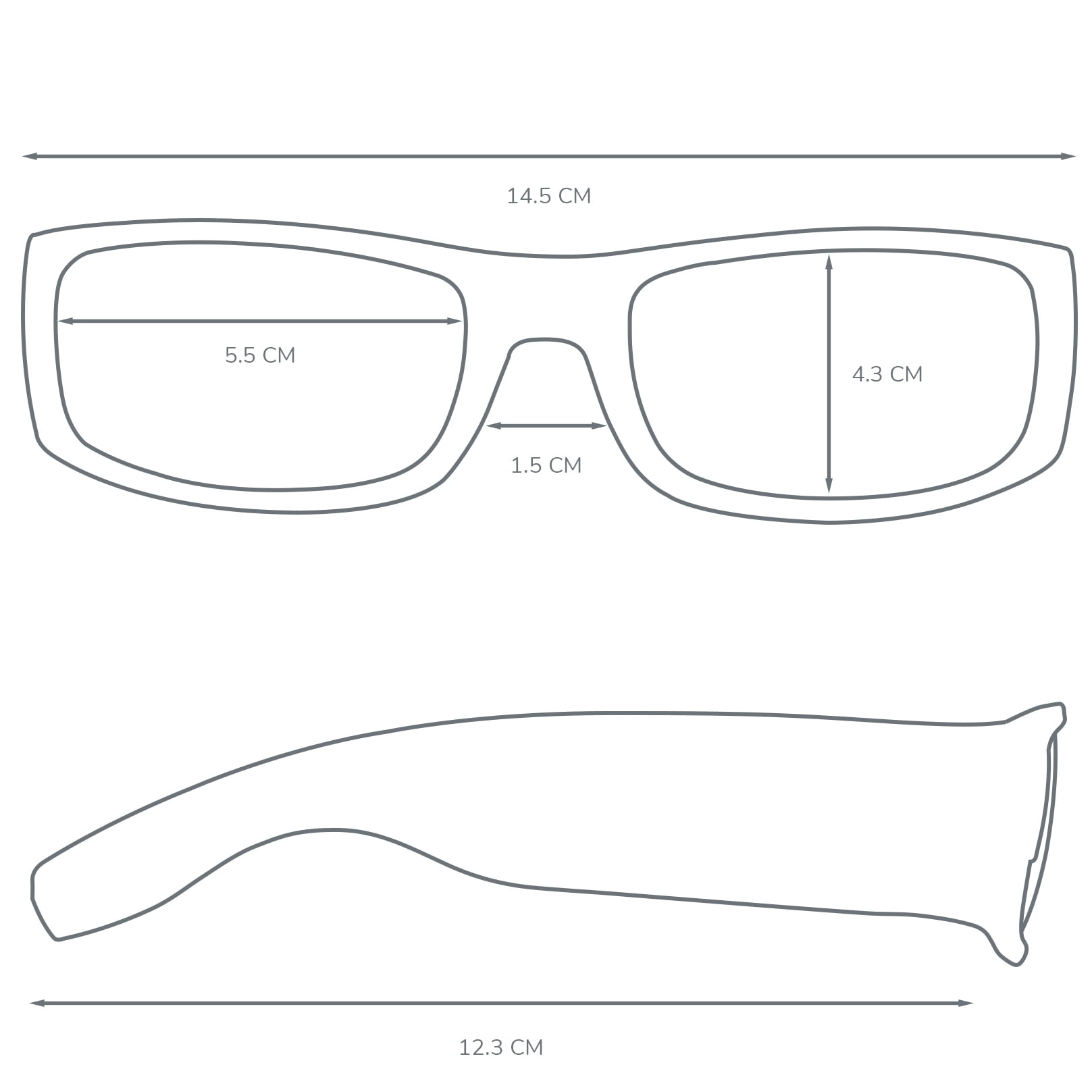 KACE by ShadyVEU Super Dark Lens Unisex Rectangular Flat Top Wraparound Sunglasses, Black