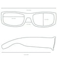 thumbnail image 5 of KACE by ShadyVEU Super Dark Lens Unisex Rectangular Flat Top Wraparound Sunglasses, Black, 5 of 6
