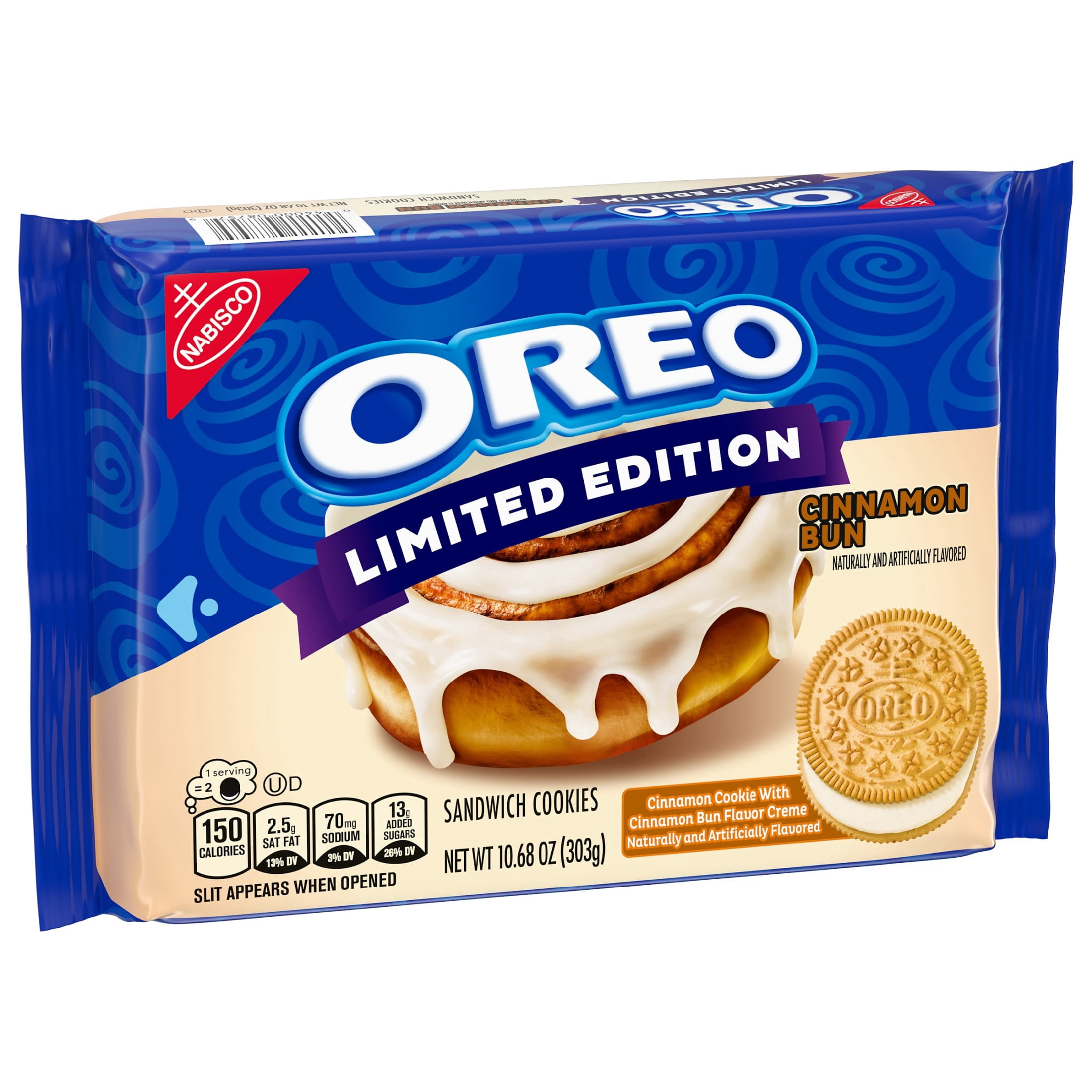 OREO Cinnamon Bun Sandwich Cookies, Limited Edition, 10.68 oz
