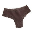 thumbnail image 3 of Swuxness Women's Lace Breathable Underwear, Women's Panties, Women's Solid Color Low Rise Lace Comfortable Tummy Butt Lifting Panties Coffee, S, 3 of 4