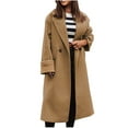 thumbnail image 5 of LYXSSBYX Winter Shackets for Women Clearance Women's Casual and Fashionable Solid Color Long Suit Collar Woolen Coat for Women, 5 of 8