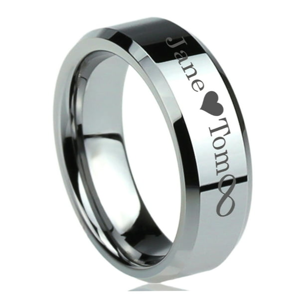 Pristine J Free Engraving Men Women Personalized Outside Inside Engraving Tungsten Carbide