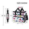 thumbnail image 3 of FORMRS Insulated Cooler Bag 24 Cans Capacity Soft Leakproof Lunch Box with Side Pockets, Red Retro Pattern, 3 of 7