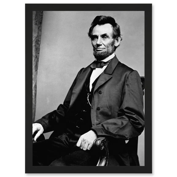 Vintage Photo Portrait Honest Abe Abraham Lincoln President America USA Artwork Framed Wall Art Print A4