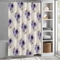 thumbnail image 6 of Purple Spring Floral Long Shower Curtain Set, Waterproof Shower Curtains for Bathroom, Farmhouse Flowers Modern Art Washable Fabric Cloth Bath Curtain for Bathtub Decoration with Hooks 72x84 Inches, 6 of 9