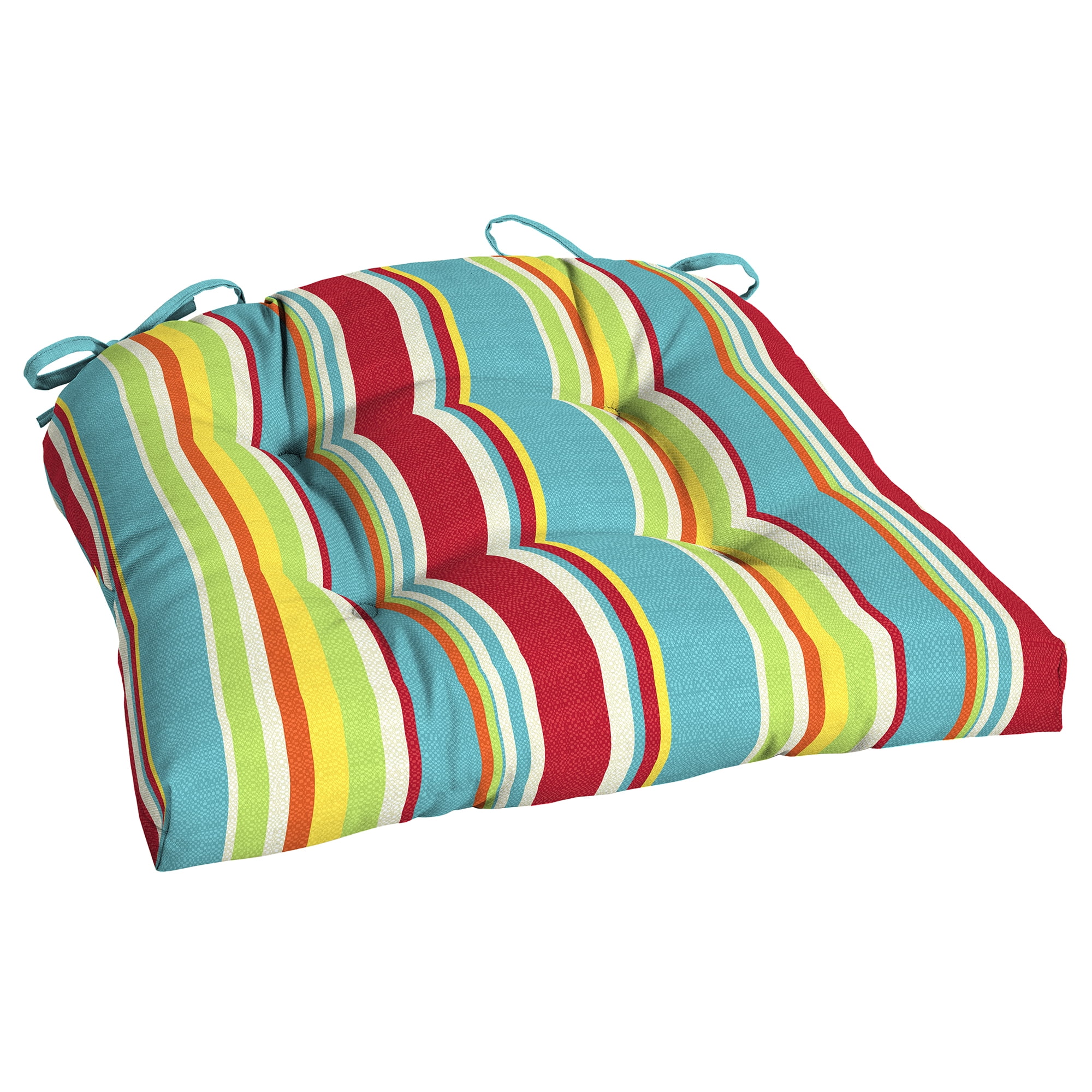 Mainstays Multi Stripe 18 x 20 in. Outdoor Wicker Seat Cushion