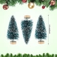 thumbnail image 2 of Duslogis 72 Pcs Mini Christmas Sisal Snow Frost Trees with Wood Base Artificial Winter Bottle Brush Tabletop Trees for Christmas Decoration and Display (Green), 2 of 7