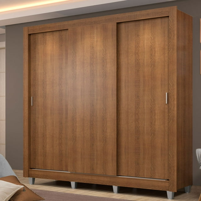 Ropero Closet Lyon Plus Madesa 3 Puertas con Pies Marrón 02
