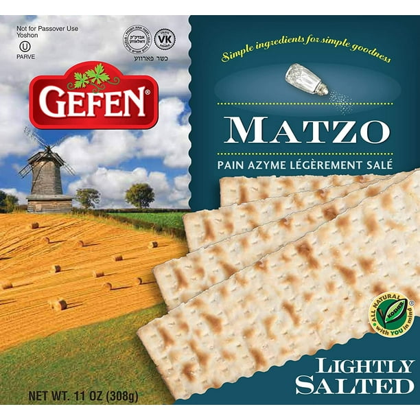 Gefen, Lightly Salted Matzo, 10.5oz 3 Pack Traditional Style Matzo