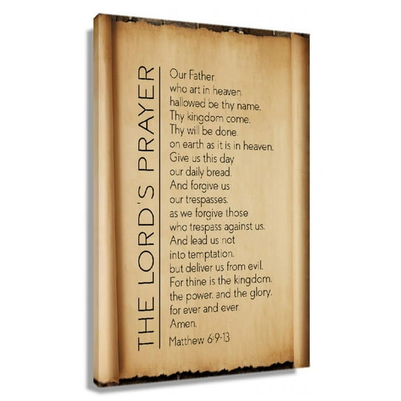 The Lord's Prayer Matthew 6 9-13 Bible Verse Wall Art Vintage Scripture Posters Poster Decoration Dining Room Pictures Painting Panel