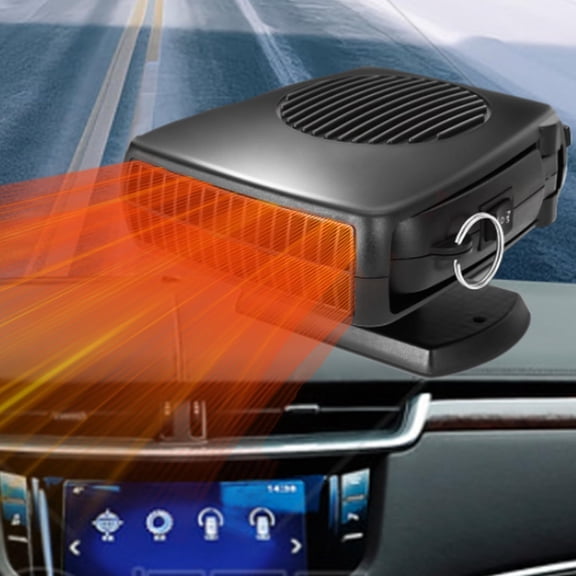 12V Portable Car Heater & Defroster 200W, 2-in-1 Heating Cooling Fan with Hidden Handle, Cigarette Lighter Plug Windshield Defogger for Car Truck SUV RV, Pure Copper Cable Auto Heater for Vehicle