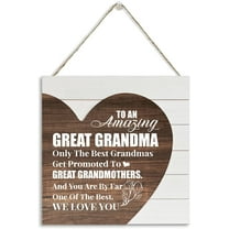 Gift to Great Grandma, Wooden Plaque Heart Sign, Mother's Day Gifts for Best Grandma, Christmas Thanksgiving Gifts for Grandma, Grandma Birthday Gift, Heart Shaped Plaque Wall Decor Gift for Grandma