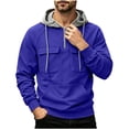thumbnail image 4 of Admvng Men's Hoodies Sweatshirt Long Sleeve Fall Outfits Solid Casual Pullover Tops, 4 of 7