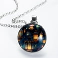 thumbnail image 2 of Ramadan Lantern Circular Glass Pendant Necklace - Women's Statement Necklaces, 2 of 5