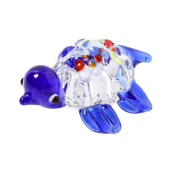 HCTSHG Hand Blown Glass Sea Turtle Figurine,Sea Animal Ornament for Home Decor,Sea Animals Collection for Birthday Gift,Glass Tortoise Sculpture for Ocean Animal Lover Home Decor