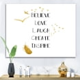 thumbnail image 2 of Designart ' Inspirational Quote On Gold and White ' Traditional Canvas Wall Art Print, 2 of 4