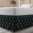 thumbnail image 1 of Exotic Bed Skirt, Palm Tree Silhouettes Ornamental Island Botany, Elastic Bedskirt Dust Ruffle Wrap Around for Bedding Decor, 4 Sizes, Charcoal Grey Khaki, by Ambesonne, 1 of 2