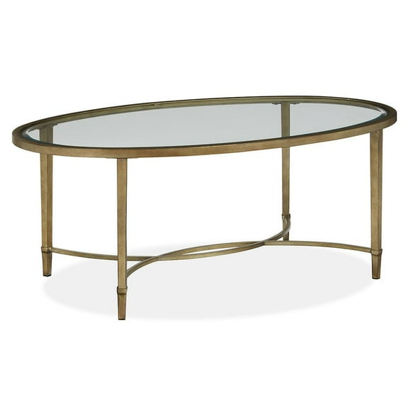 Magnussen Copia Cocktail Glass Table in Antique Silver with Gold Tint Gray