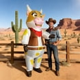 thumbnail image 5 of Inflatable Cowboy Cow Costume - Western-Themed Farm Animal Outfit For Parties & Events,Height 4'11"-6'3",Cow, 5 of 9