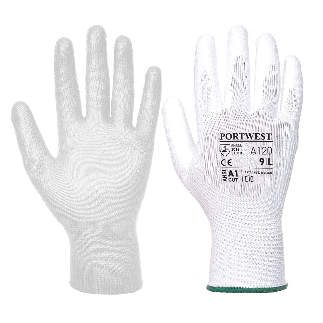 Work Gloves PU Coated General Purpose Portwest A120 ORANGE Size XS 2XL 