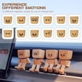 thumbnail image 4 of Charming Shaking Feet Wooden Man Figurine, Little Wooden Statue That Sways, Car Dashboard Figurines with Spring Legs with Rich Expression Accessories Decorations Doll Gifts(1PC Magnetic Expressions), 4 of 6