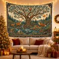 thumbnail image 3 of Tree of Life in Woodland Scene, Peaceful Rustic for Nature Lovers, Wildlife Wall Art, Housewarming Gift, Tapestry Wall Hanging for Bedroom and Living Room, 3 of 7