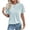 Light Blue, variant on Stichou Short Sleeve Shirts for Women Crewneck Color Block Knit Tops Spring Fall Trendy Cap Sleeve Vest Tee Beige 2XL