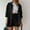 Black, variant on Cxenplz 2 Piece Summer Outfits for Women Set Oversized Wrinkle Long Sleeve Button Down Shirts and Drawstring Shorts Beach Outfit Sets