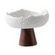 thumbnail image 3 of Plato de postre de cerámica con base de madera, elegante, multiusos, irregular, moderno, para servir. Blanco, 3 of 9