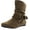 Taupe, variant on Static Footwear Women's Fashion Calf Flat Heel Side Zipper Slouch Ankle Boots