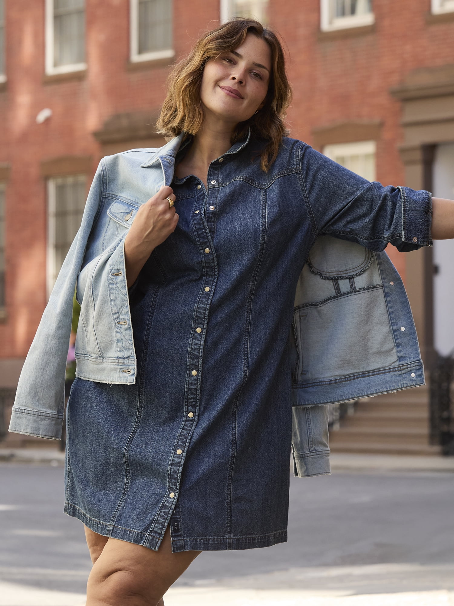 Lee Women's and Women's Plus Heritage Western Denim Dress, Sizes XS-4X