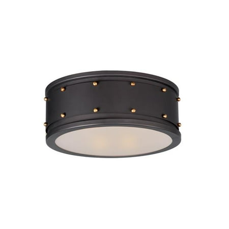 

Maxim 25160OIAB 13 in. Trestle 2 Light Oil Rubbed Bronze & Antique Brass Flush Mount Ceiling Light